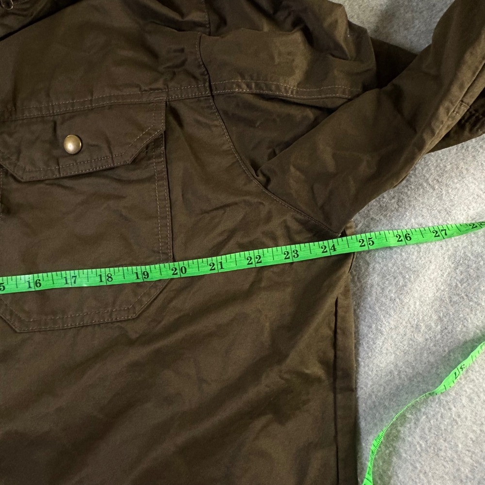 Kuhl Mens Hooded Field Jacket Brown Waxed Cotton Blend Utility Workwear Coat L - Picture 12 of 16